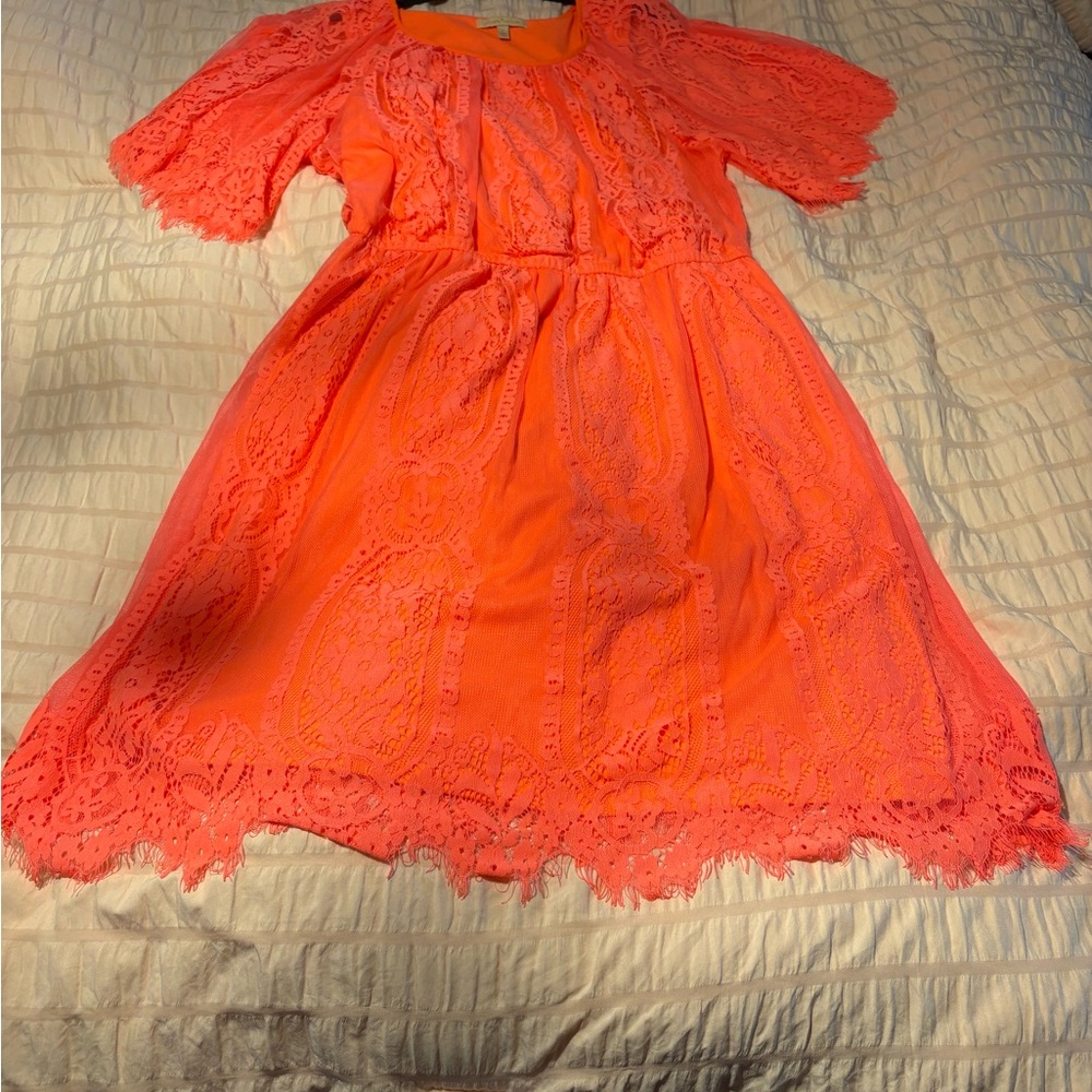 Gibson Latimer women’s coral lace dress size L Worn once